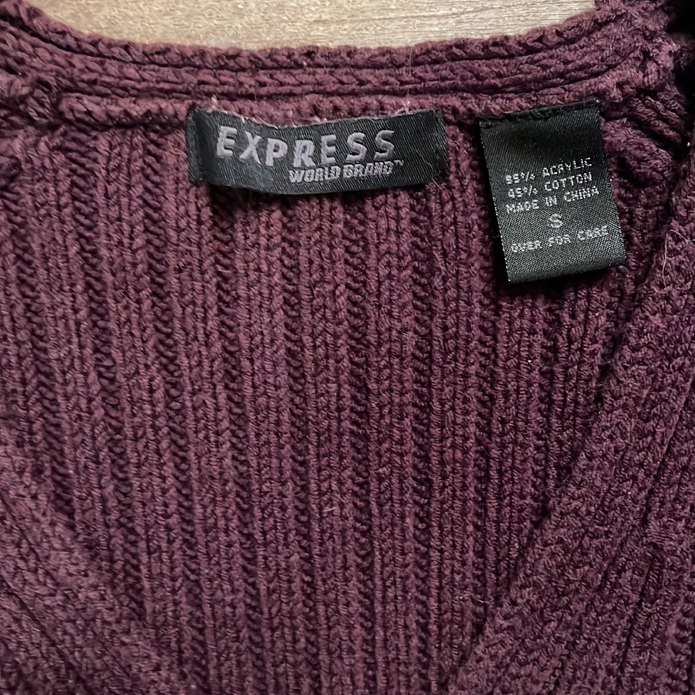 Ladies deep purple sweater by express size small